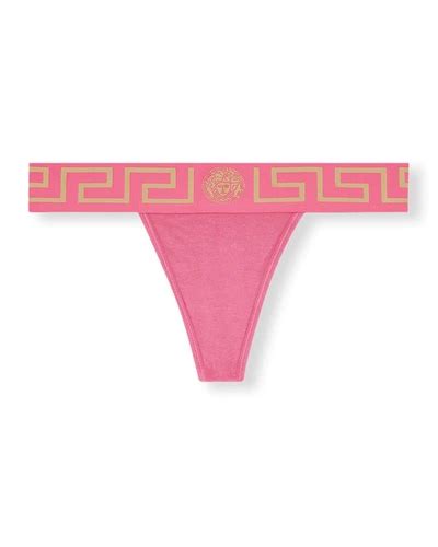 Shop Versace Greca Border Thong 